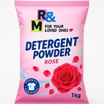 R&M Detergent Powder Rose – 1kg | Powerful Stain Removal | Fresh Fragrance