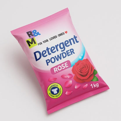 R&M Detergent Powder Rose – 1kg | Powerful Stain Removal | Fresh Fragrance